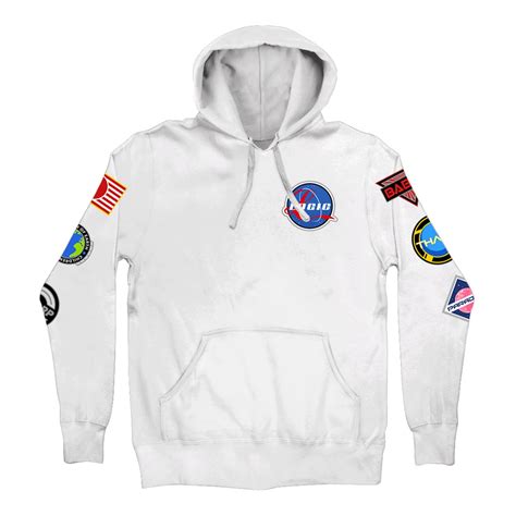 How to iron on patches to a sweatshirt. Space Patches Pullover Hoodie White