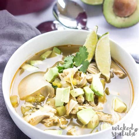 Green Chili Chicken Soup Crock Pot Recipe Wicked Spatula