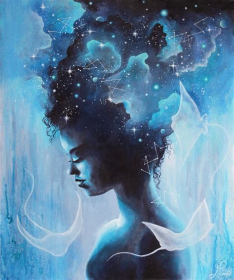 Depths Surreal Galaxy Space Ocean Goddess Surrealism Stingray Painting