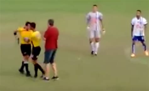 Referee Pulls Out A Gun During Soccer Match
