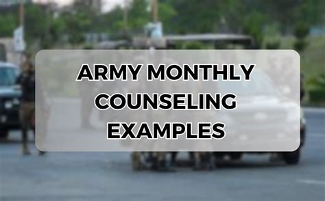 A Guide To Army Monthly Counseling Examples