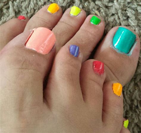 rainbow toe nails rainbow toe nails toe nails nails
