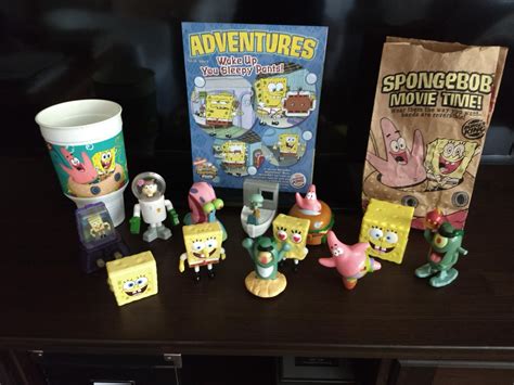 My Complete Set Of The Burger King Spongebob Movie Toys With The Cup