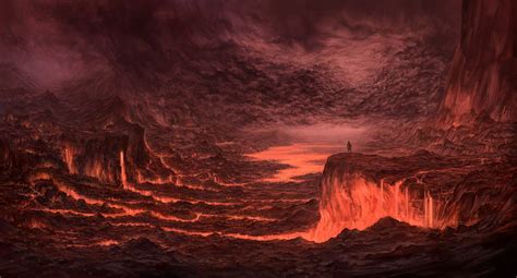 A Hellish Volcano Landscape Fantasy Landscape Photoshop Landscape