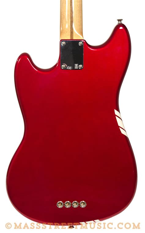 Fender Pawn Shop Mustang Bass Red With White Stripes With Free Set Up