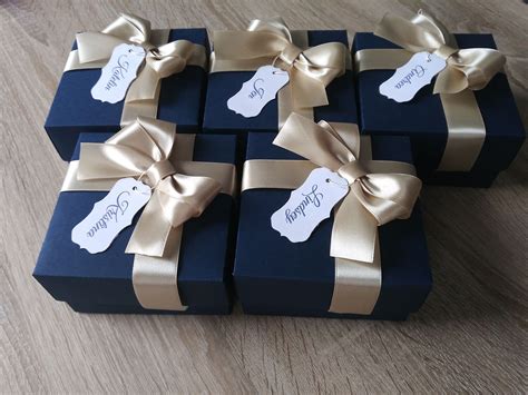 Personalized T Box Packaging Boxes Navy Blue Box Elegant Etsy