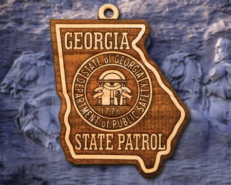 Personalized Wooden Georgia State Police Badge Or Shoulder Etsy