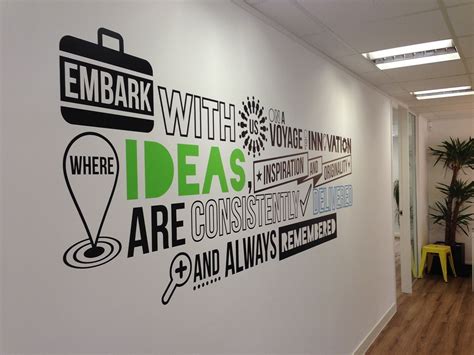 Branded Office Wall Mural On Behance Office Wall Graphics Office