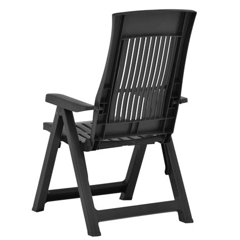 2pcs Plastic Reclining Folding Garden Chairs Outdoor Patio Seat White