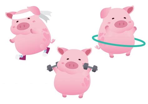 Funny Cute Crazy Cartoon Characters Pig Symbol Of The