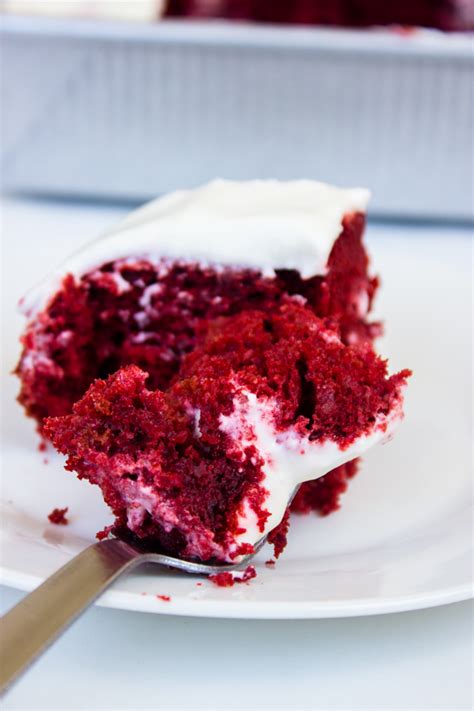 Cream cheese frosting for red velvet cake. Red Velvet Poke Cake with Cream Cheese Frosting | Gimme ...