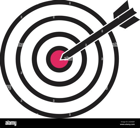 Black And Red Target With Arrow Dart Aim In The Center Concept Of Focus
