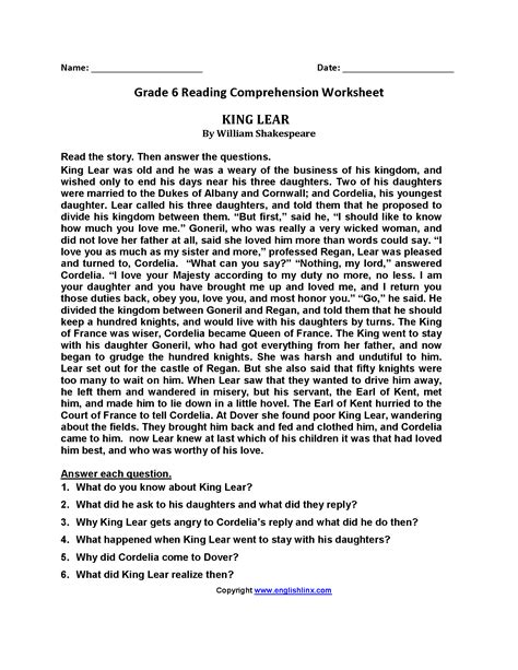 Sixth Grade Reading 2nd Grade Reading Worksheets Sequencing