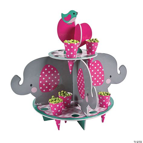 Pink Elephant Treat Stand With Cones Oriental Trading