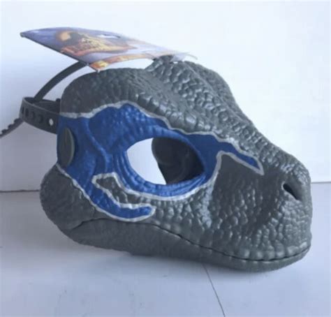 Jurassic World Dominion Blue Velociraptor Mask Moveable Jaw Raptor Dinosaur New 887961735642 Ebay
