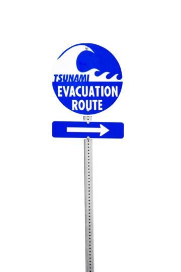 Ruta De Evacuaci N Del Tsunami Se Al De Tr Fico Aislada Tsunami Png Evacuaci N Tsunami
