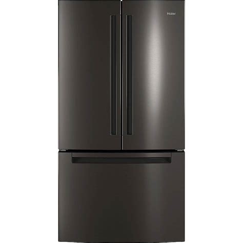 French door refrigerators are usually wider and with no vertical divider that allows larger sized items to fit in easily. Haier - 27 Cu. Ft. French Door Refrigerator - Black ...
