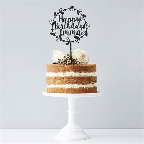 Personalised Floral Birthday Cake Topper By Sophia Victoria Joy