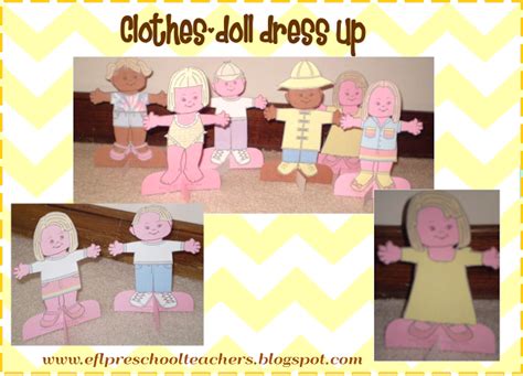 ESL/EFL Preschool Teachers: Clothes Theme for Preschool ELL. paper dolls | Preschool themes ...
