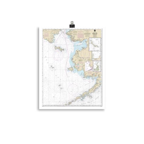 Nautical Chart Of The Bering Sea Poster Etsy