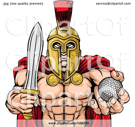 Spartan Trojan Golf Sports Mascot By Atstockillustration 1686550