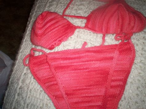 Hand Crochet Red Thong String Bikini Swimwear By Sintijascrafts Hot