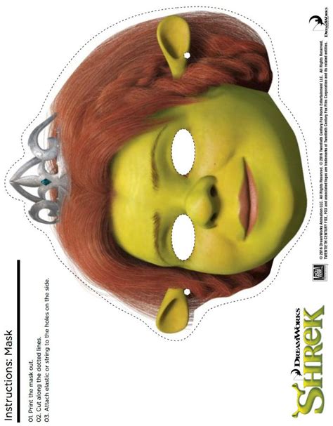 Free Shrek Printable Fiona Mask Craft Mama Likes This Shrek