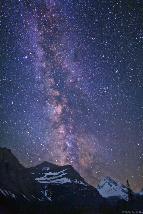 Milky Way Above Jackson Glacier Vertical Glacier National Park
