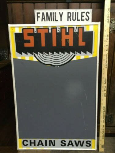 Vintage Metal Sign Chalkboard Stihl Chain Saw Chainsaw 30 X 19 12