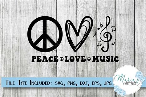 Music Svg Peace Love Music Svg Peace Svg Love Svg