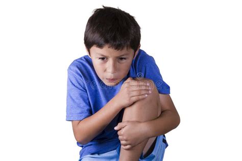 Young Boy With Sore Knee Stock Photo Image Of Isolated 37036700