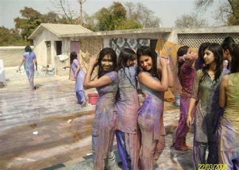 Indian Beauties Desi Girls Playing Holi