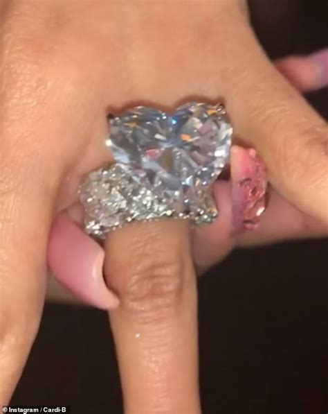 cardi b s diamond rings with a massive heart that offset gave her cost over 1m and weigh in at