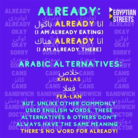 English Words Commonly Used In Egyptian Arabic