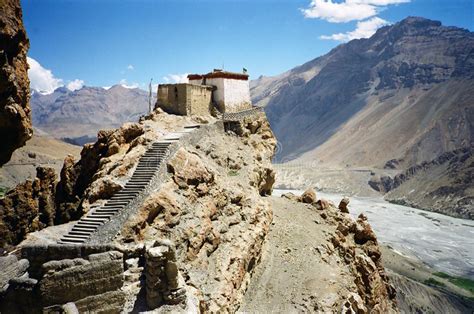 Dhankhar Tibetan Temple With Himalaya Landscape Stock Image Image Of