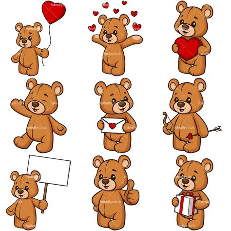 Valentines Day Teddy Bear Vector Clipart Friendlystock