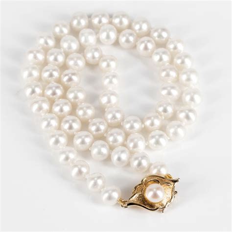 14 Kt Akoya Pearls Yellow Gold Necklace Catawiki