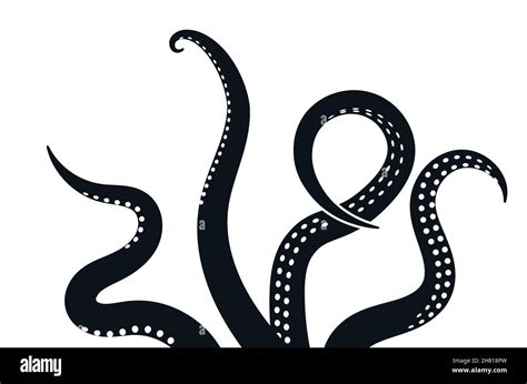 Octopus Tentacle Vector Giant Illustration Monster Sea Creature