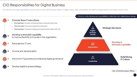 Cio Responsibilities For Digital Business Cio Transition Technology