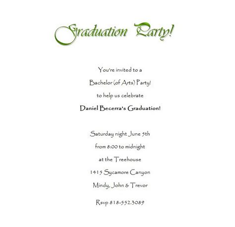 Graduation Party Invitations 3 Wording Free Geographics