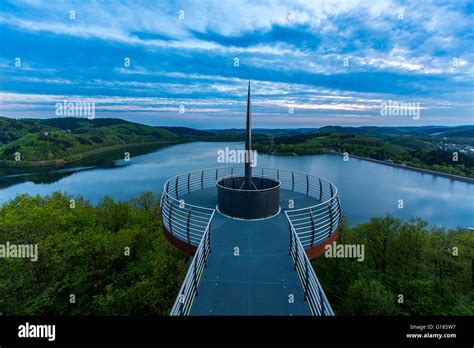 Observation Deck Above The Biggesee A Reservoir Near Attendorn In The