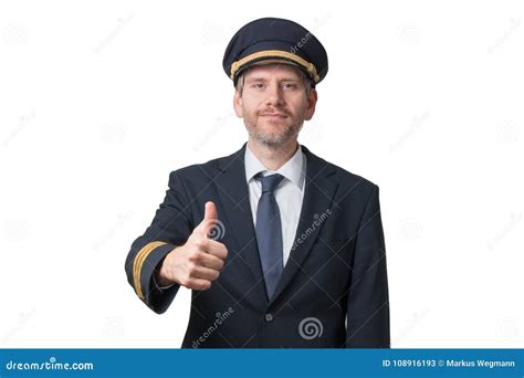 Pilot Gives Thumbs Up Signal Stock Image Image Of Success Thumb