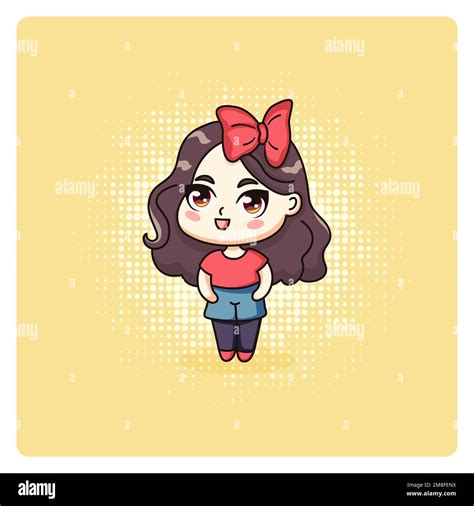 Cute And Kawaii Chibi Girl Chibi Girl In Pop Art Style Stock Vector