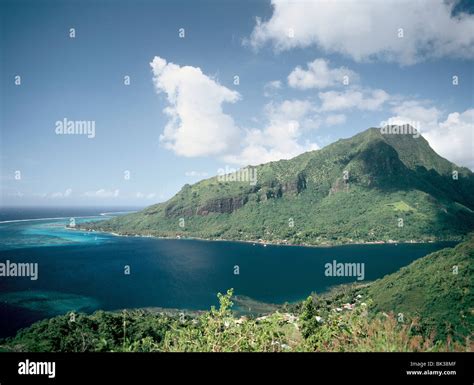 View Of The Mouth Of Cooks Bay Moorea Society Islands French