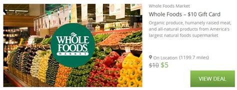 This contest is not sponsored, endorsed or administered by, or associated with facebook. $10 Whole Foods Market Gift Card for $5! | Whole food ...