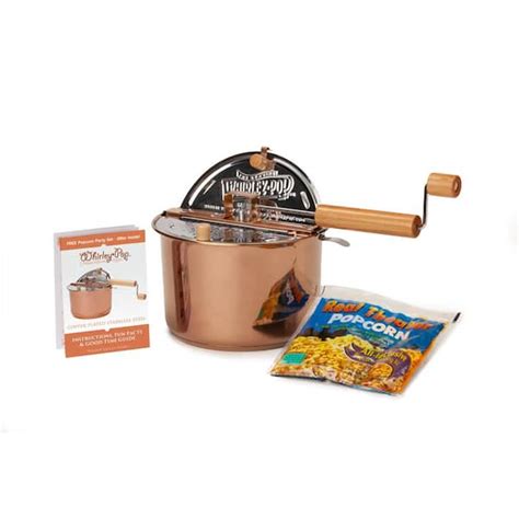 Whirley Pop 6 Qt Copper Plated Stainless Steel Stovetop Popcorn Popper