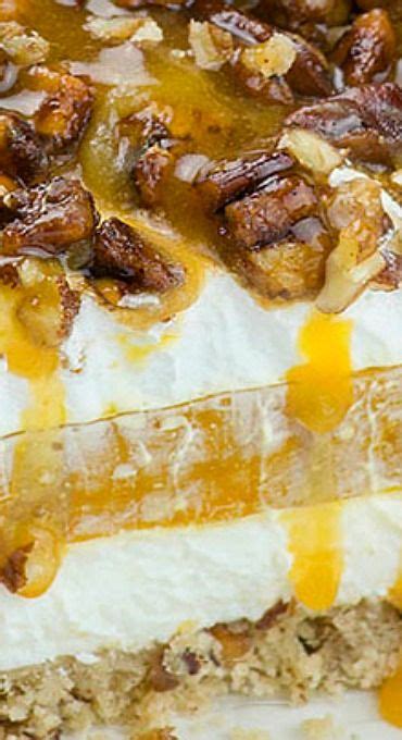In medium bowl, beat brown sugar, butter, corn syrup, salt and eggs with whisk until well blended; Caramel Pecan Lasagna | Recipe | Sweets recipes, Dessert ...