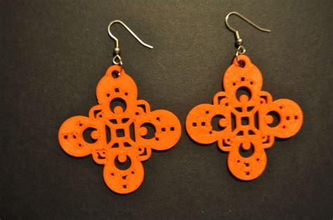 3-D printed earrings by amybuser. | 3d printed jewelry, 3d ...