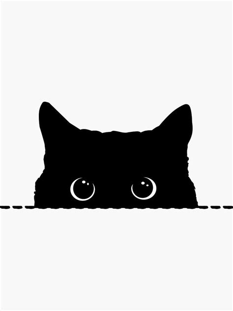 Black Cat Peeking Sticker By Nameonshirt Black Cat Tattoos Black Cat