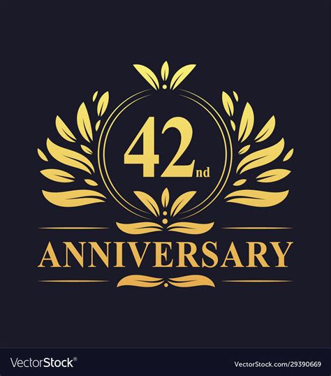42nd Anniversary Logo 42 Years Anniversary Design Vector Image
